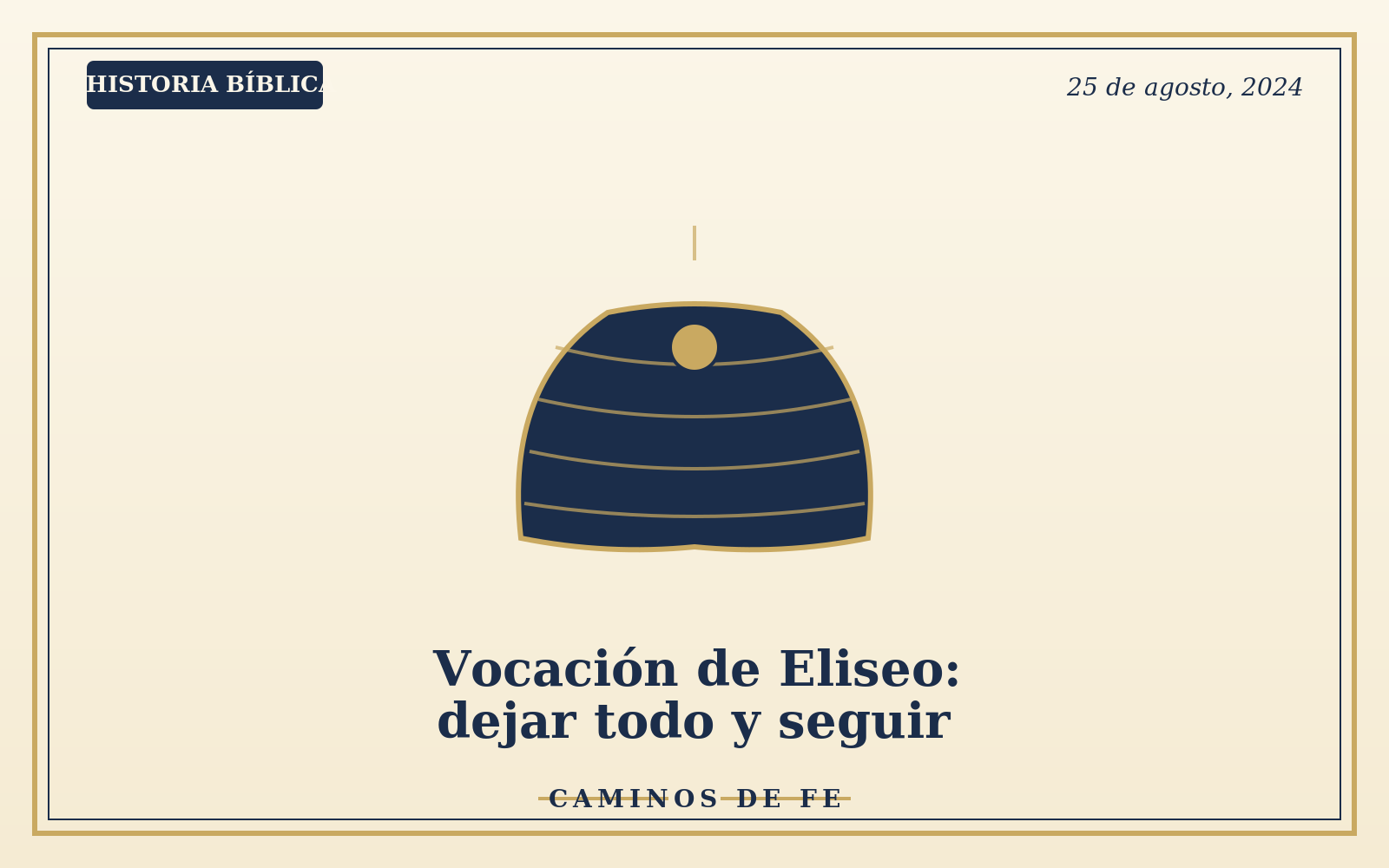 Vocación de Eliseo: dejar todo y seguir