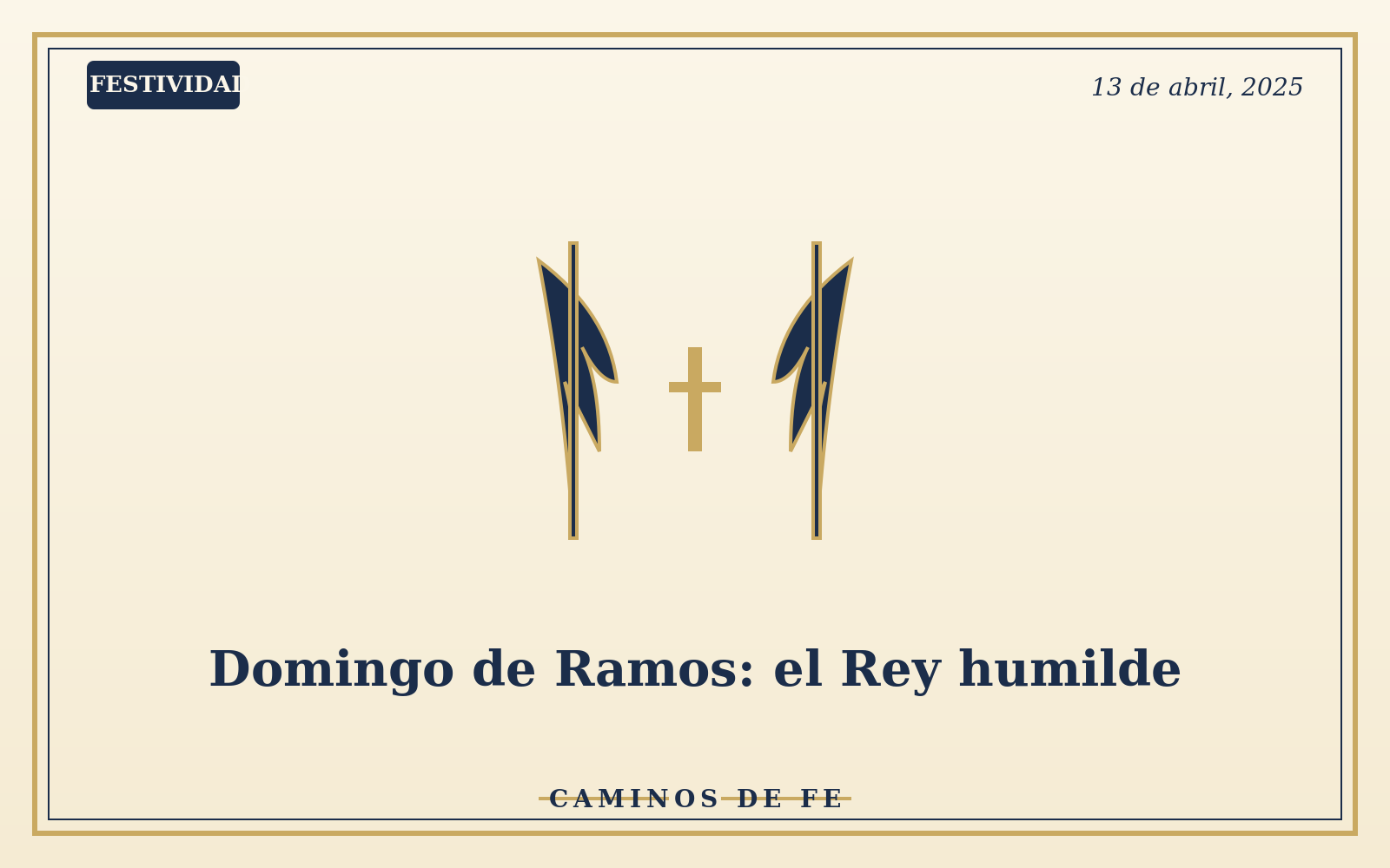 Domingo de Ramos: el Rey humilde
