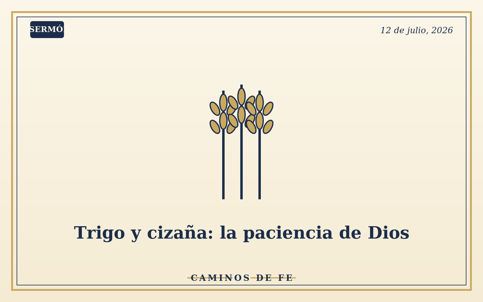 Trigo y cizaña: la paciencia de Dios