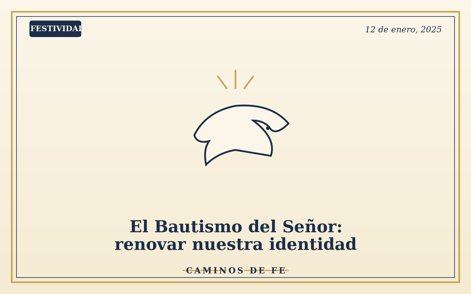 El Bautismo del Señor: renovar nuestra identidad