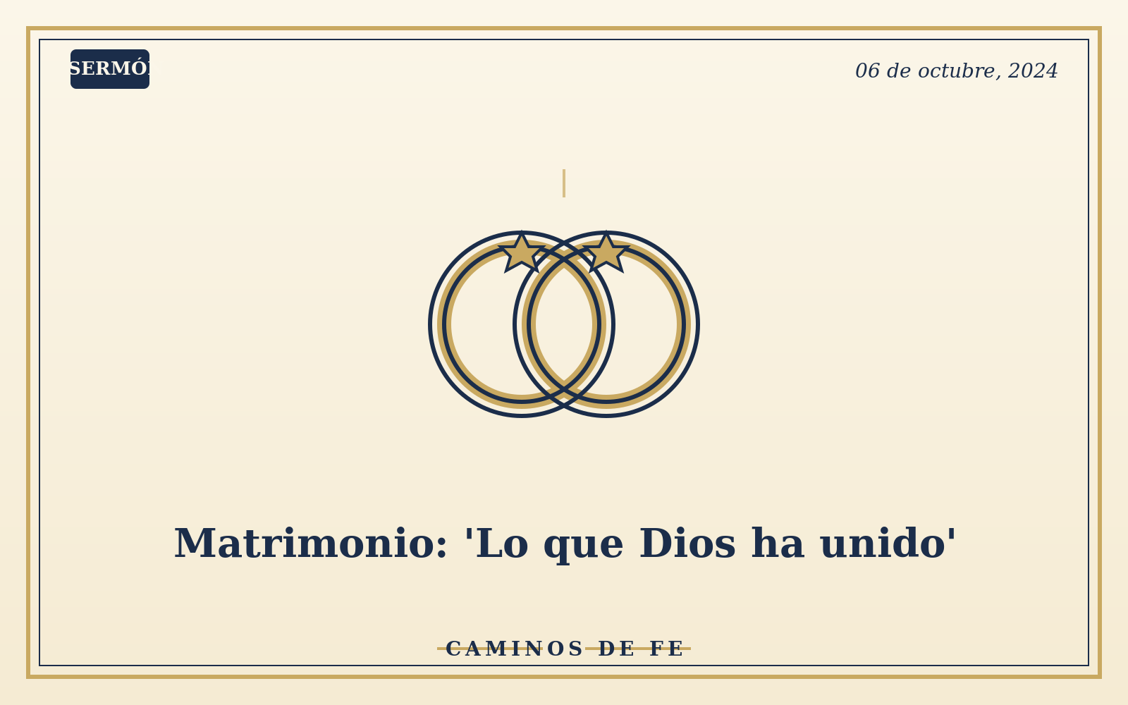 Matrimonio: 'Lo que Dios ha unido'