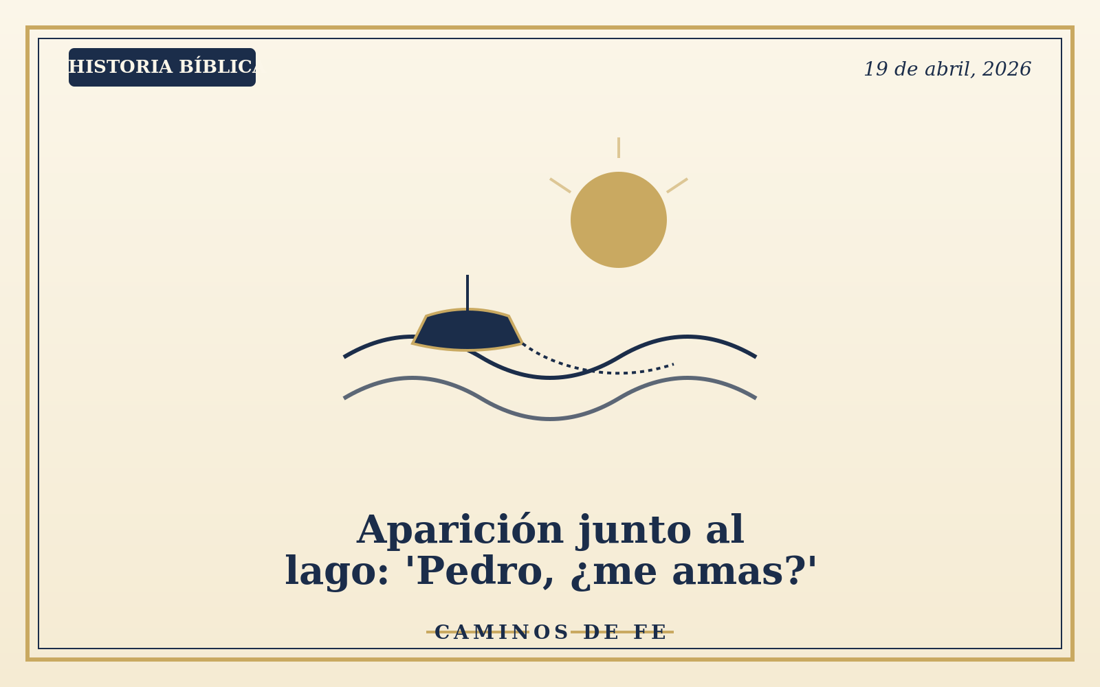 Aparición junto al lago: 'Pedro, ¿me amas?'