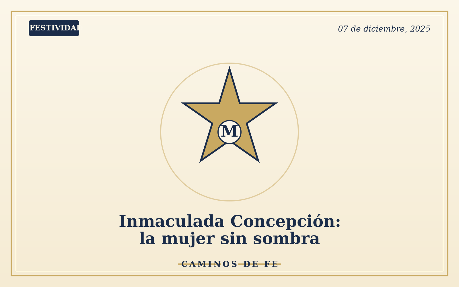 Inmaculada Concepción: la mujer sin sombra