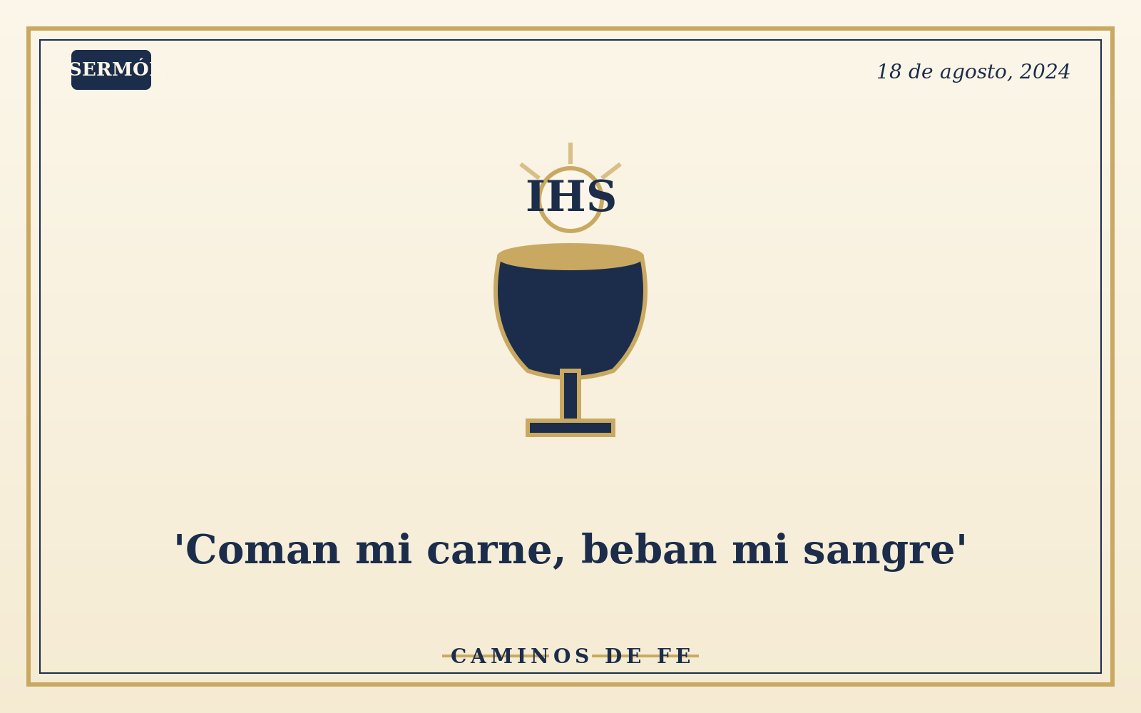 'Coman mi carne, beban mi sangre'